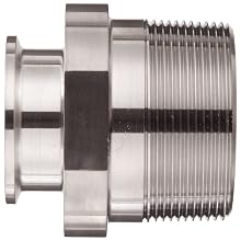 Parker Sanitary Tube Fitting, Stainless Steel 304, Adapter, 1-1/2" Tube OD x 2" NPT Male