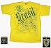 All Products : Brazil National Futbol Soccer Team Fleur Adult Bright Yellow T-Shirt Tee