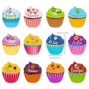 Classroom Birthday Chart Cupcakes Classroom Birthday Bulletin