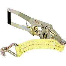 Mazzella 2 Inch X 27 Feet Wide Handle Rachet Tie-Down Assembly with Wire Hooks Both Ends