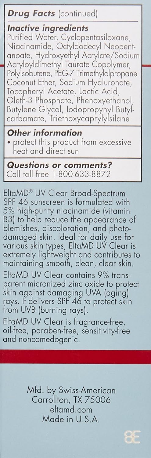 Amazon.com: Eltamd UV Clear SPF 46, 48-Gram 1.7 oz.: Beauty Amazon.com: Eltamd UV Clear SPF 46, 48-Gram 1.7 oz.: Beauty