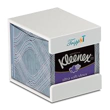 TrippNT 50760 PVC Wall-Mountable Kleenex Box Holder with Tape for Cube Box, 5" Width x 5" Height x 5" Depth
