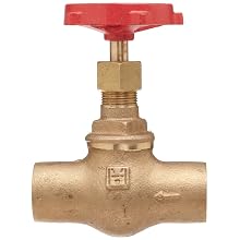Milwaukee Valve 1502 Series Bronze Globe Valve, Class 125, Inline, Threaded Bonnet, Solder End
