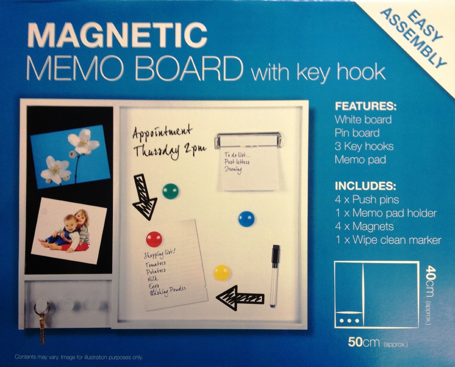 WIPE CLEAN WHITE MEMO BOARD PIN MESSAGE PLANNER ORGANISER