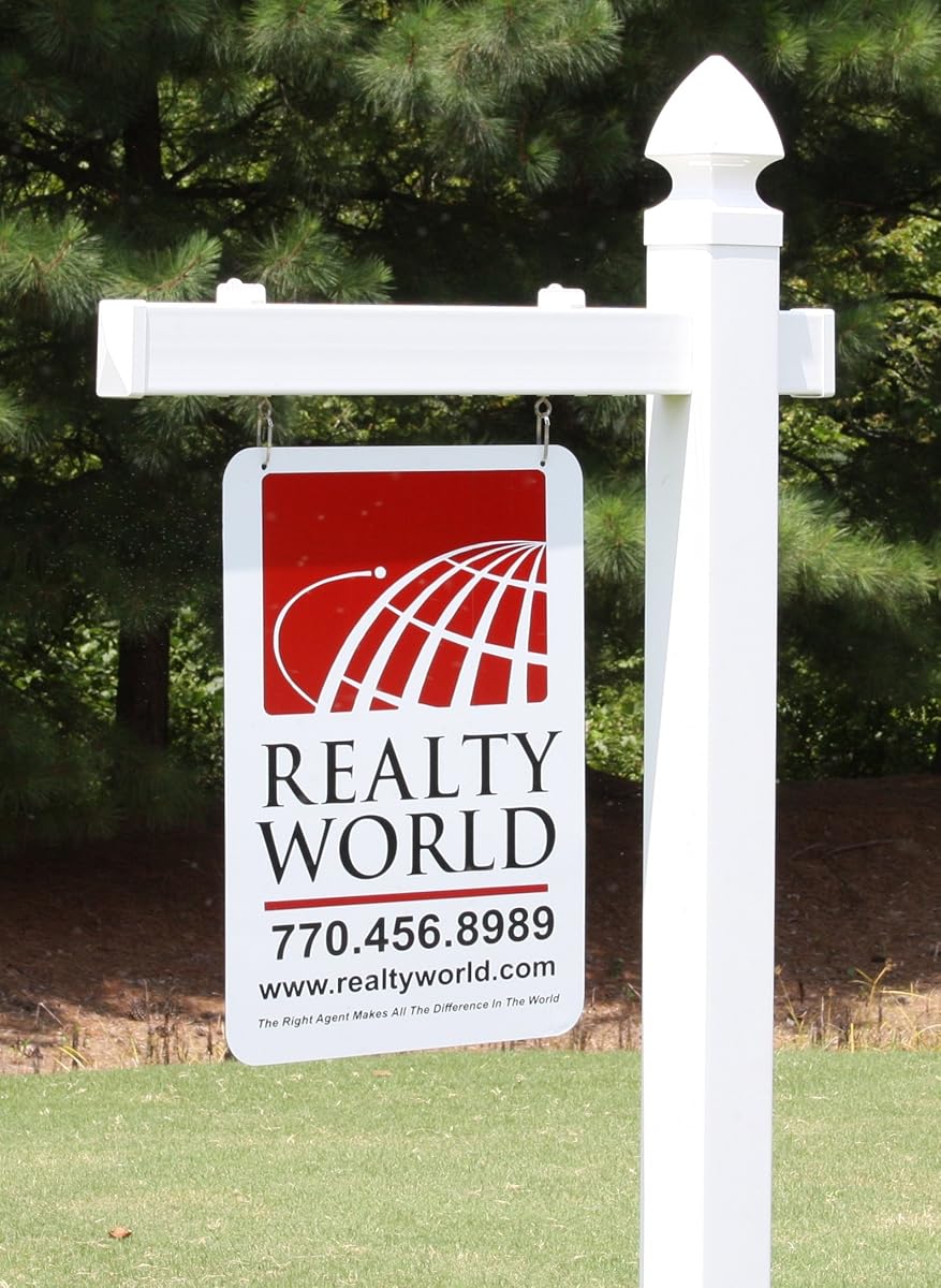 Vinyl PVC Real Estate Sign Post White (Single)