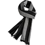 Écharpe Homme Hiver – Carreaux Classiques, Ultra Douce En Acrylique, Avec Pompons