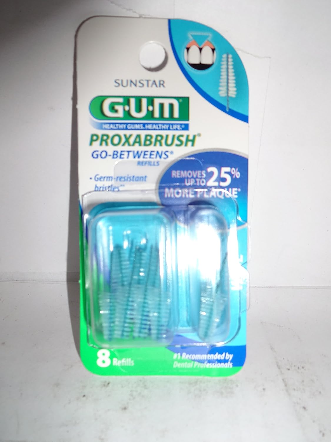 Special 5 packs of GUM GOBETWEENS PROXABRUSH REFILLS WIDE 8 per pack