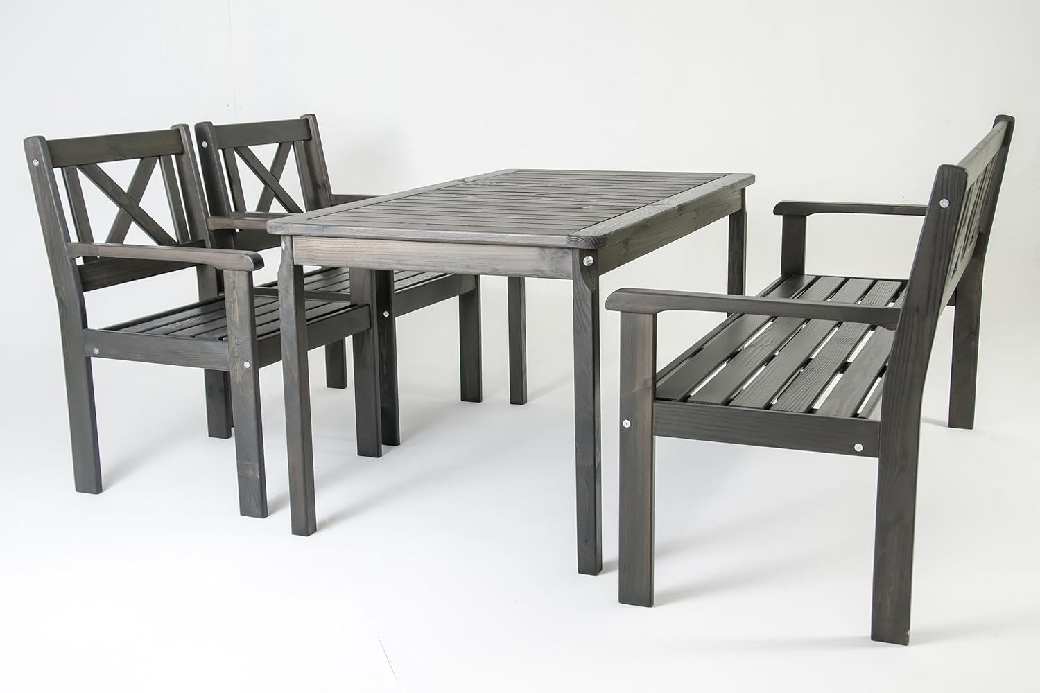 GARDENho.me Nordische Gartenmöbel 3tlg. Massivholz Balkonset Lotta