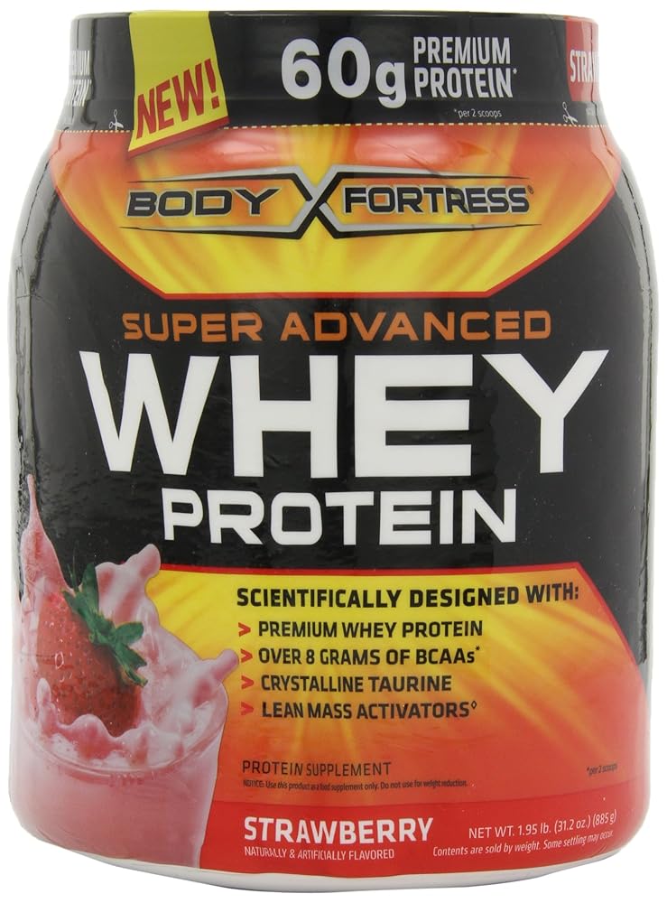 Body Fortress Super Advanced Whey Protein, Strawberry, 1.95 lb. (885 g