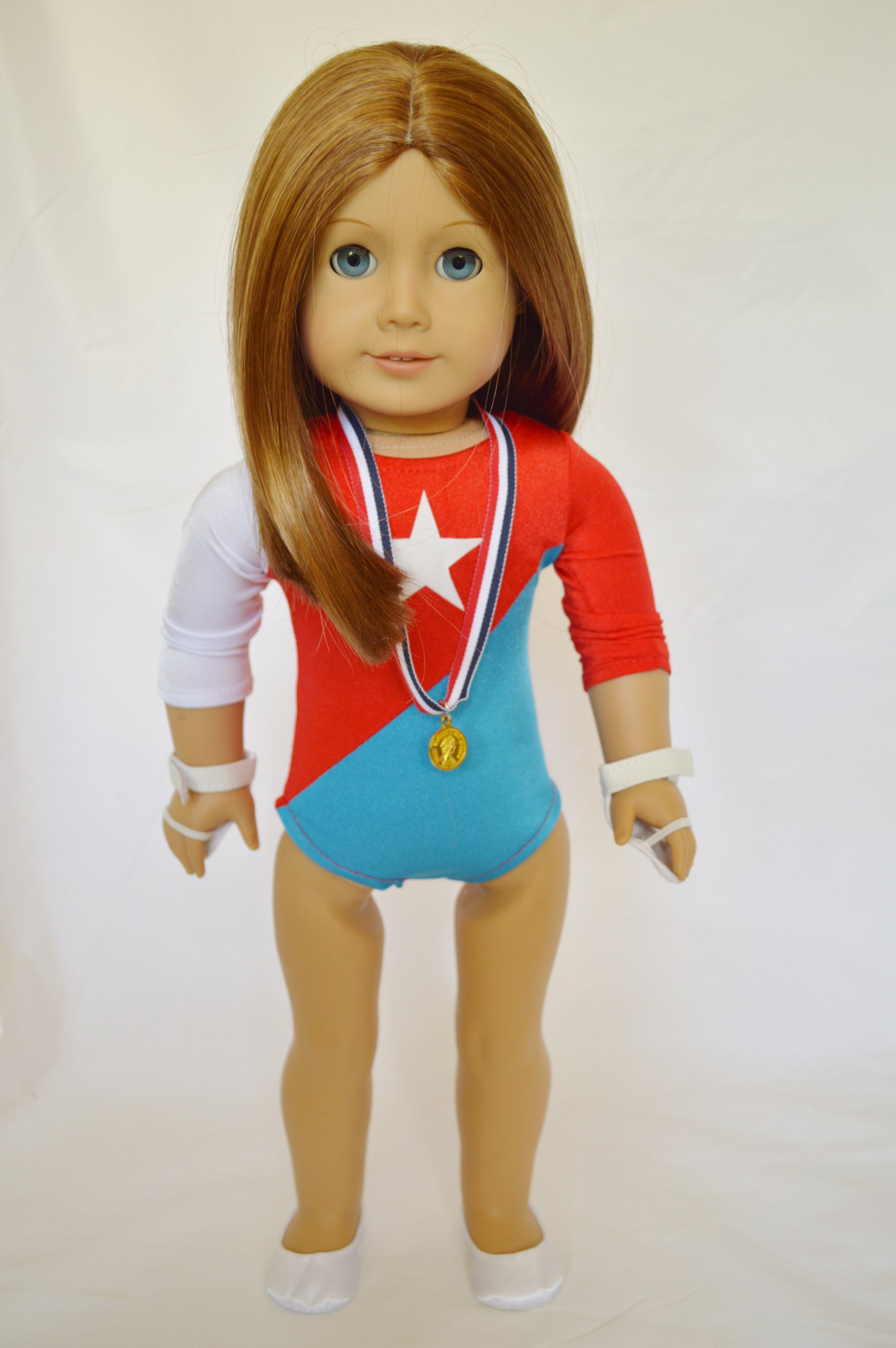 gymnastics outfir for american girl dolls complete with shoes