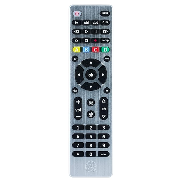 GE 4 Device Universal Remote, Smart TVs, LG, Vizio, Sony, Blu Ray, DVD