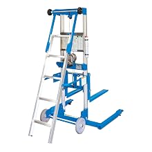 Genie Lift, GL- 8, Straddle Base with ladder, Heavy-Duty Aluminum Manual Lift, 400 lbs Load Capacity, Lift Height 10' 0.5" from Ground Level