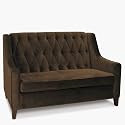 Avenue Six Curves Tufted Loveseat in Chocolate