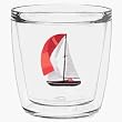 Sailboat 12 oz Double-Old-Fashioned Insulated Beverage Tumbler, Clear