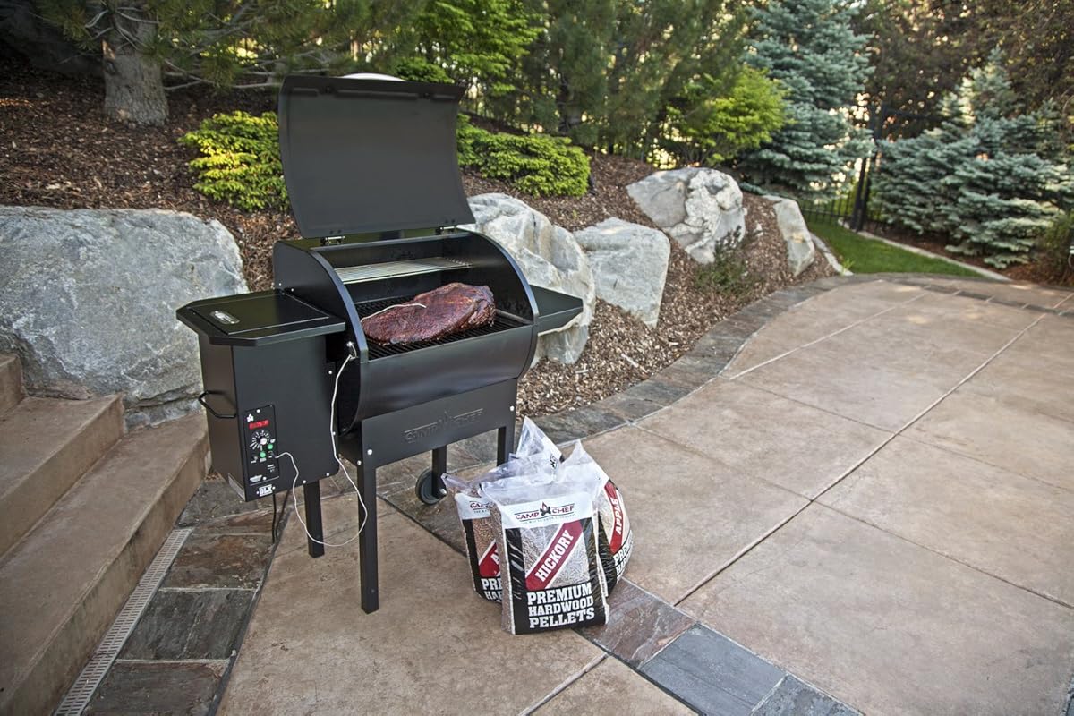 Camp Chef PG24DLX Deluxe Pellet Grill and Smoker BBQ with Digital Controls and Stainless Temp Probe