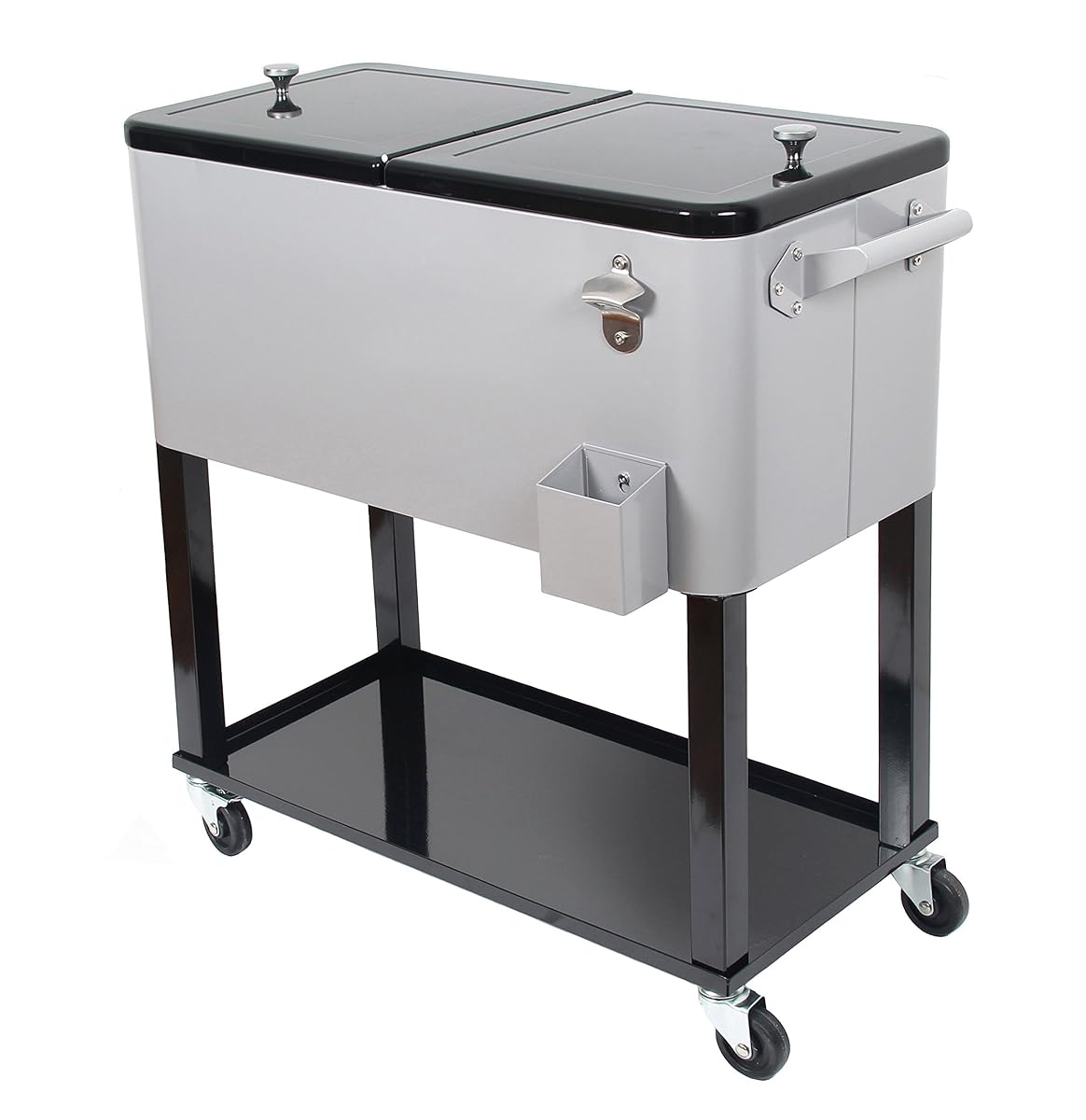UPHA 80 Quart Rolling Ice Chest Portable Party Bar Drink Entertaining