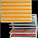 Lenticular ID Card Holder with vinyl insert of six frosted pockets, Item # IDH-R302; Animated 3D yellow and white stripes move when tilted.