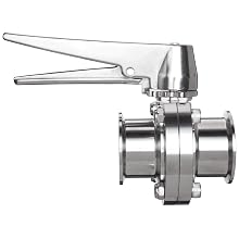 Dixon B5101V200CC-C Stainless Steel 316L Butterfly Valve with Trigger Handle and Viton Seal, 2" Tube OD