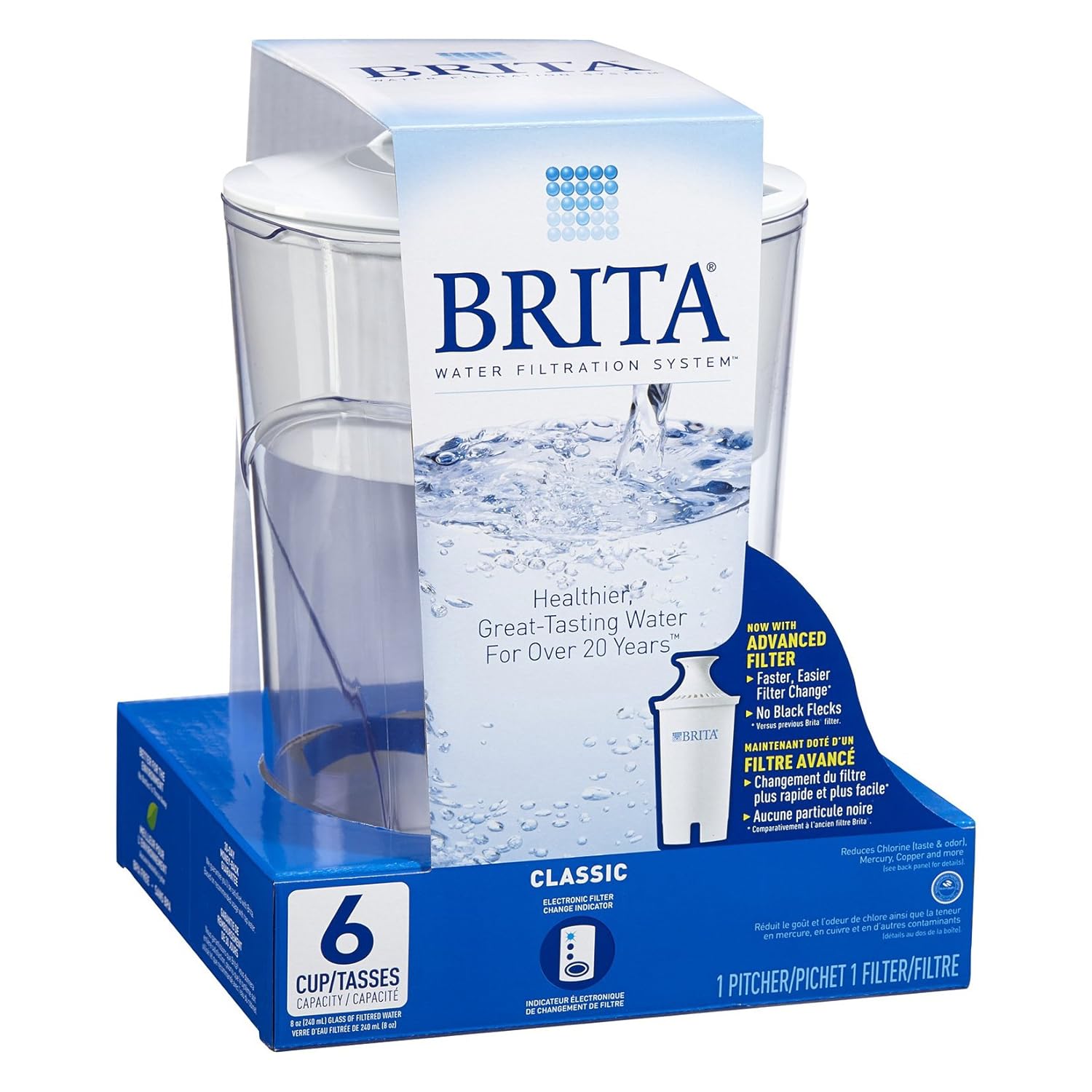 Brita 6Cup Classic Water Filter Pitcher, White , New, Free Shipping eBay