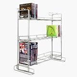 Hibaba CD / DVD Multimedia Storage Rack - Silver finish. Stores up to 150CDs or 72DVDs and 50CDs