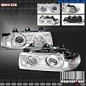 BMW 3 Series 2Dr Headlights E36 4D HALO 1PC PROJECTOR HEADLIGHTS 1992 1993 1994 1995 1996 1997 1998 1999 92 93 94 95 96 97 98 99