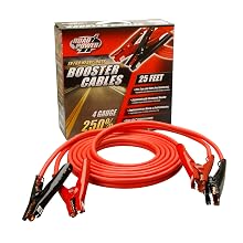 Coleman Cable 08662 25-Feet Heavy-Duty Booster Cables, 4-Gauge