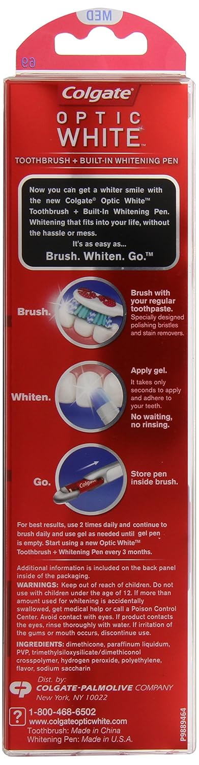 Amazon.com : Colgate Optic White Toothbrush Plus Whitening Pen ...