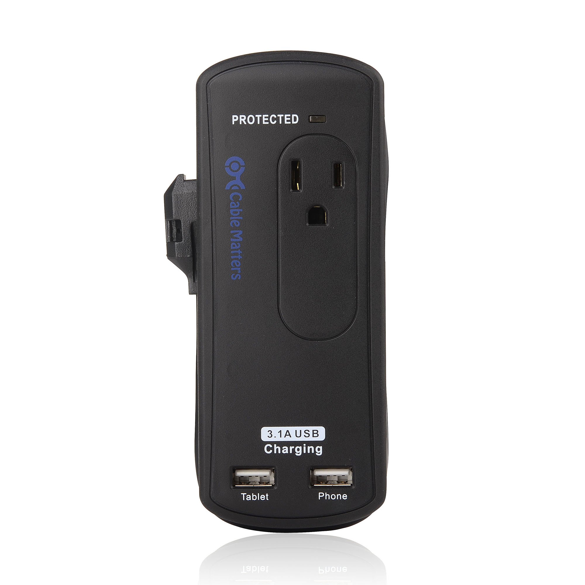 [UL Listed] Cable Matters® Travel Two Outlet Power Surge Protector with