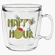Happy Hour 12 oz Insulated Coffee Mug, Clear