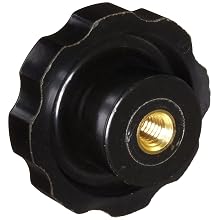 DimcoGray Black Phenolic Fluted Torque Knob Female, Brass Insert: 3/8-16" Thread x 5/8" Depth, 2-3/8" Diameter x 1-9/32" Height x 1-1/4" Hub Dia x 5/8' Hub Length  (Pack of 10)