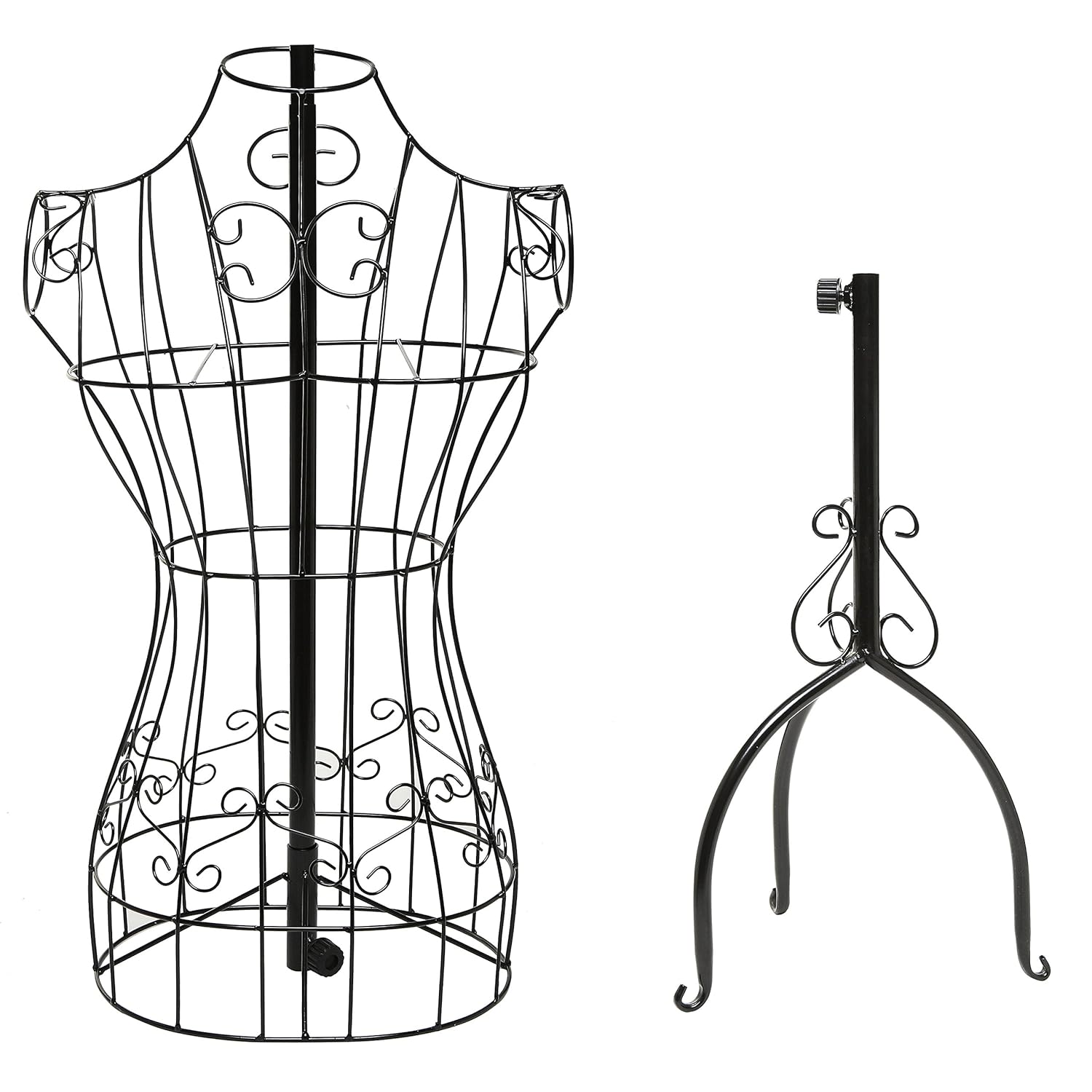 Display Stand Dress Form Mannequin Female Torso Metal Wire Vintage Body Clothing