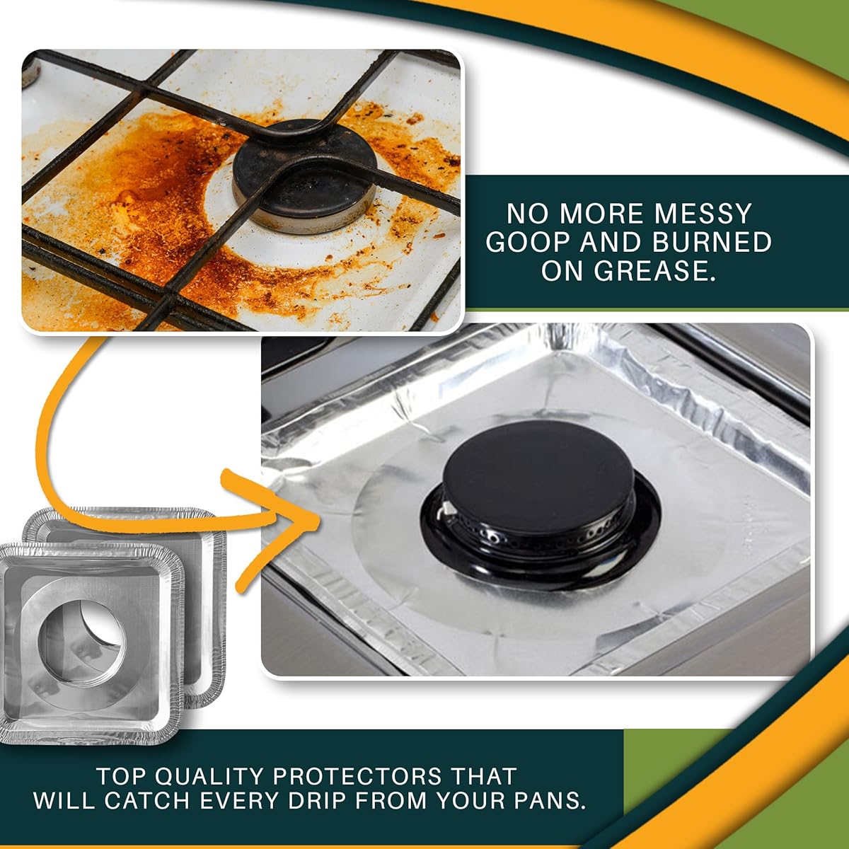 BIack Friday Deal. Best Stove Bib Liners (Pack of 40) Disposable