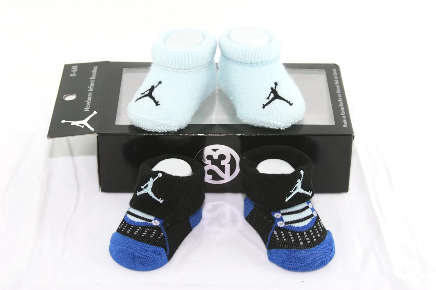 Nike Air Jordan booties socks crib shoes 06m baby holiday gifts set blue newbox eBay
