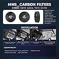 MHS FILTERS GD17, GD24, Charcoal Filter for Range Hood