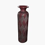 IMAGE OF Taksu TCJ-BD-RG Terra Cotta Jardiniere - Bottle - Diamond Pattern - Red Gray