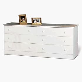 Prepac WHHD 5828 6 Drawer Dresser White Prepac WHHD-5828 6 Drawer Dresser - White
