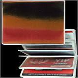 Lenticular ID Card Holder with vinyl insert of six frosted pockets, Item # IDH-R305; Changing colors between red, yellow, and black when tilted.
