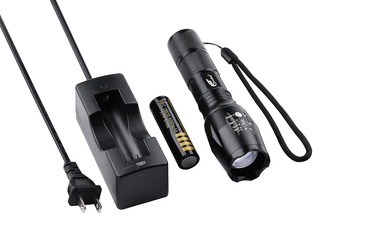 X800 Tactical Flashlight LED Zoom Military Torch G700 Battery Charger