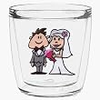 Wedding Couple 12 oz Double-Old-Fashioned Insulated Beverage Tumbler, Clear