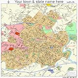 Huge Street & Road Map of Charlottesville, Virginia VA -
Printed poster size wall atlas of your home