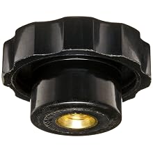 DimcoGray Black Phenolic Fluted Torque Knob Female, Brass Insert: 3/8-16" Thread x 1/2" Depth, 1-3/4" Diameter x 1-1/16" Height x 1-1/16" Hub Dia x 1/2" Hub Length (Pack of 10)