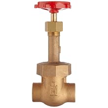 Milwaukee Valve 1169 Series Bronze Gate Valve, Industrial Service, Class 150, Rising Stem, Solder End