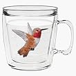 Hummingbird 12 oz Insulated Coffee Mug, Clear