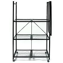Origami R5-01W General Purpose 4-Shelf Steel Collapsable Storage Rack with Wheels, Large