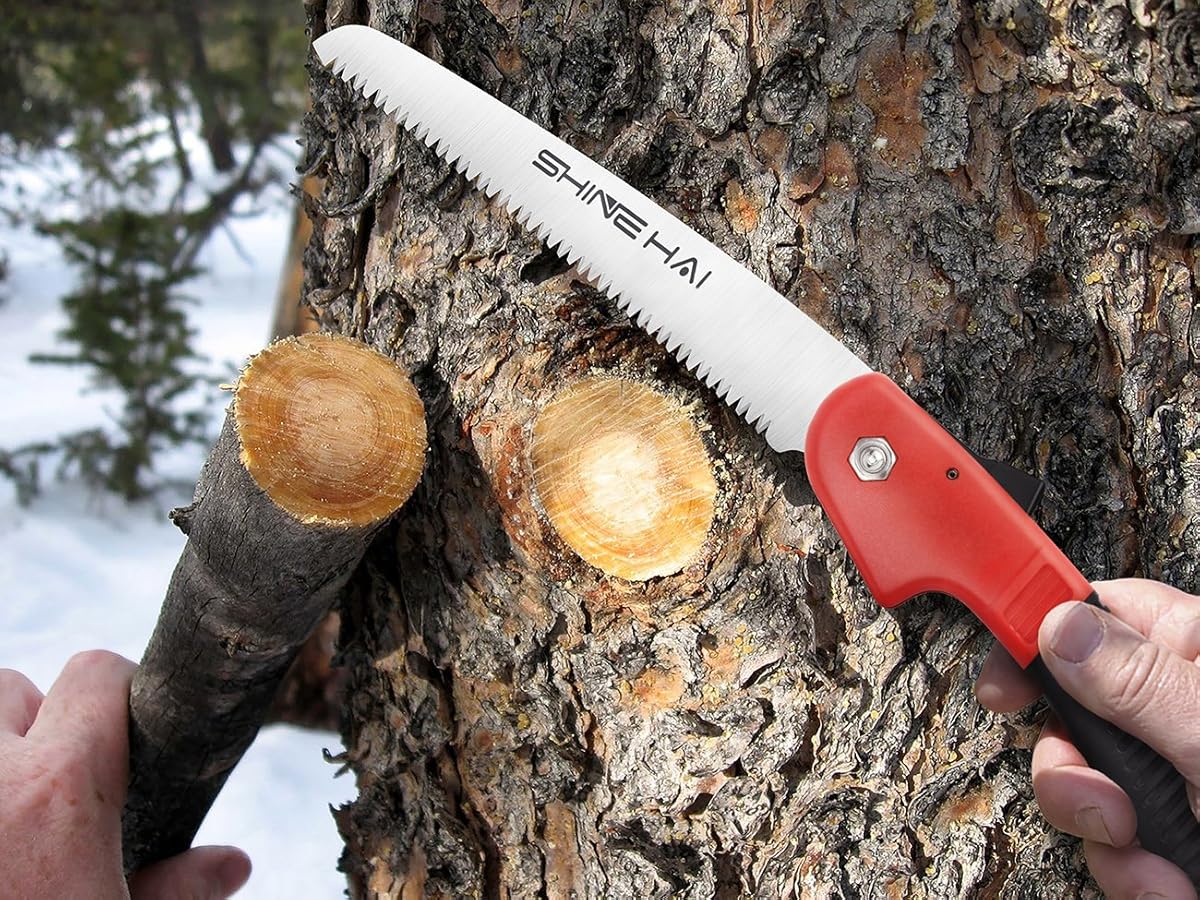 SHINE HAI Folding Hand Saw, Camping/Pruning Saw with Rugged 7 Blades