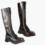 MACHINIST-20, Burgandy or Black Leather Plaform Calf Boot by Demonia