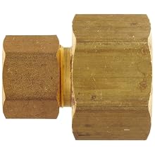 Anderson Metals Brass Tube Fitting, Coupling, Compression x NPT Female
