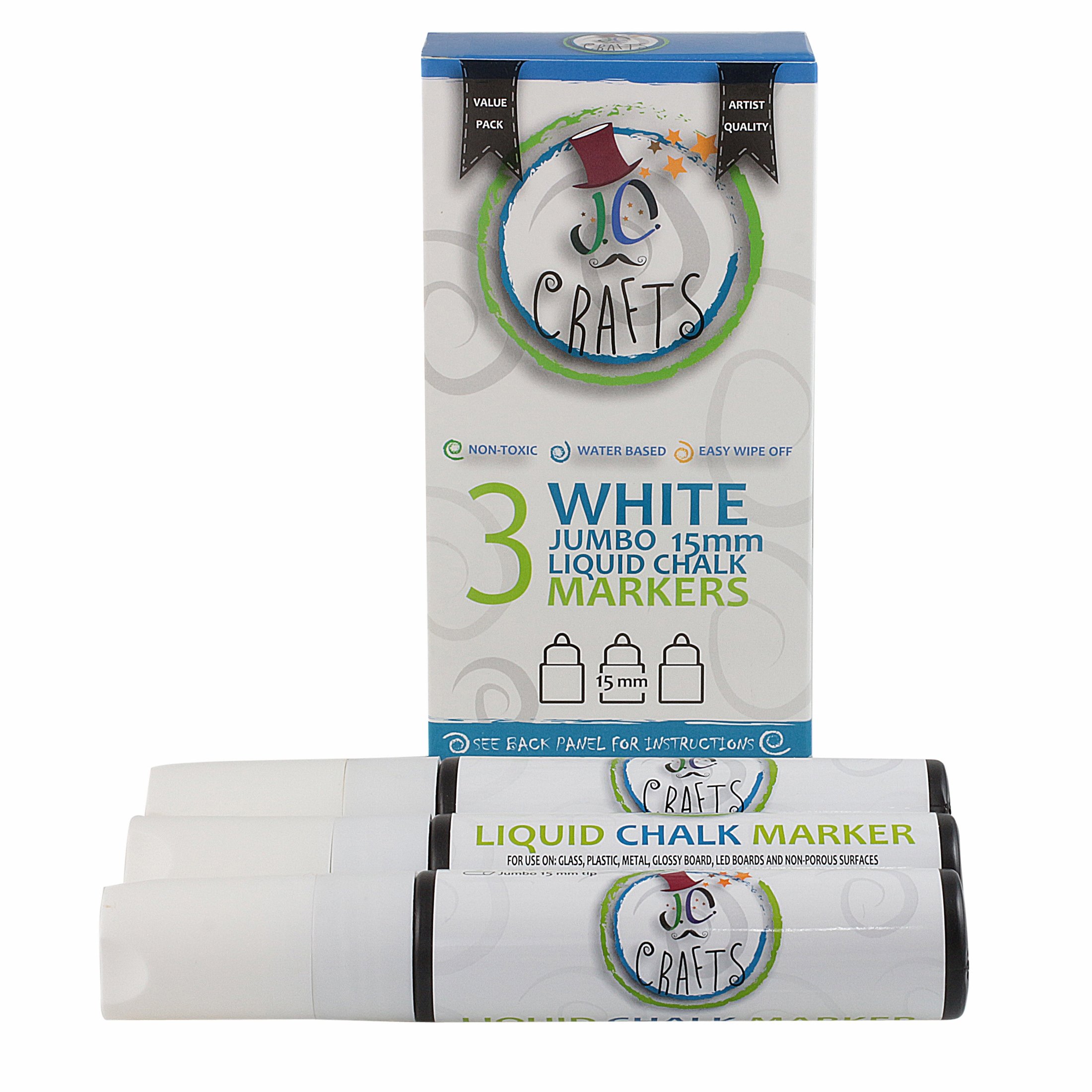 Jc Crafts 3 Jumbo White Liquid Chalk Markers 15Mm 15 81lnlUweAJL