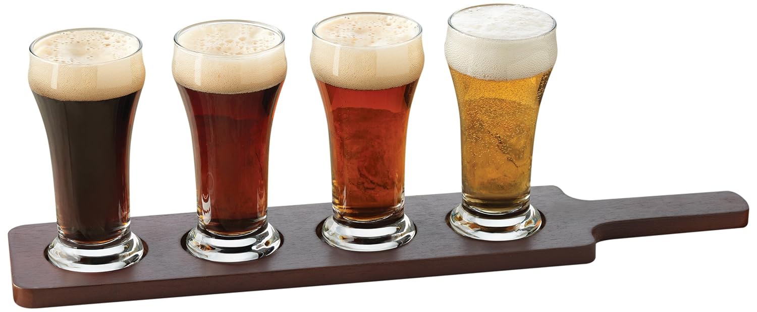 Libbey Craft Brews Beer Flight 6Ounce Clear Pilsner Glass Set, 5Piece