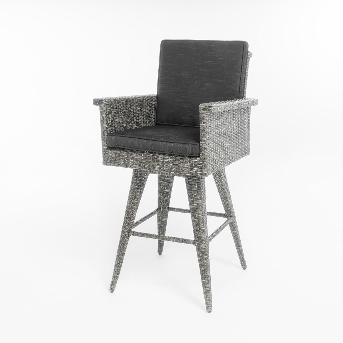 Venice Patio Furniture 5 Piece Outdoor Wicker Dining / Bar Set (Black